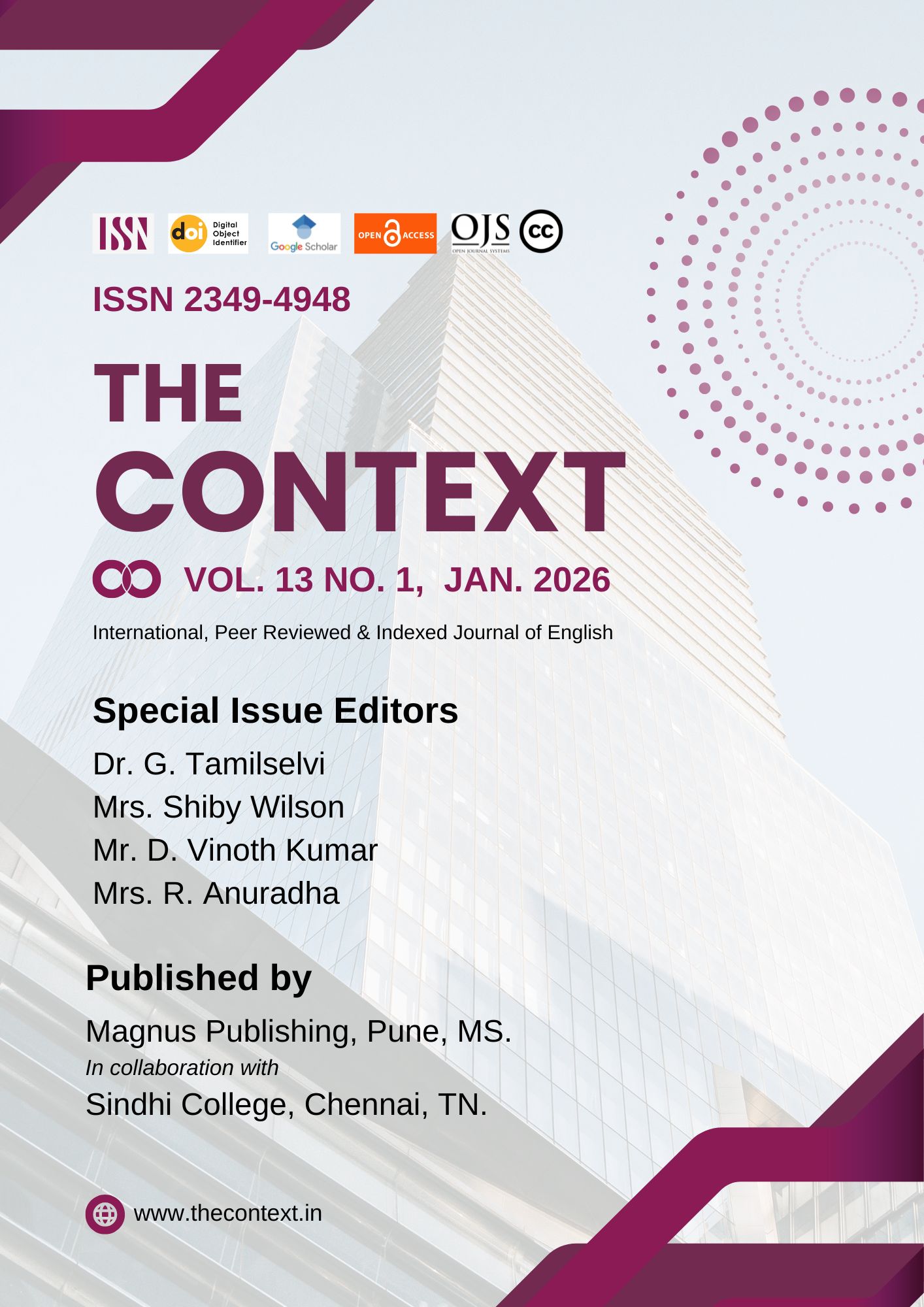 					View Vol. 13 No. 1 (2026): Reimagining Indian Literature: Interdisciplinary Approaches
				